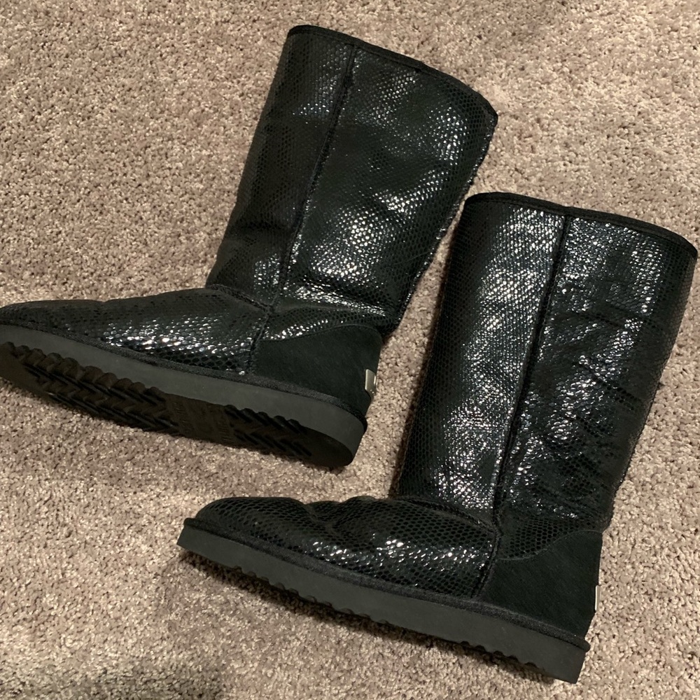 Tall, snakeskin Ugg boots